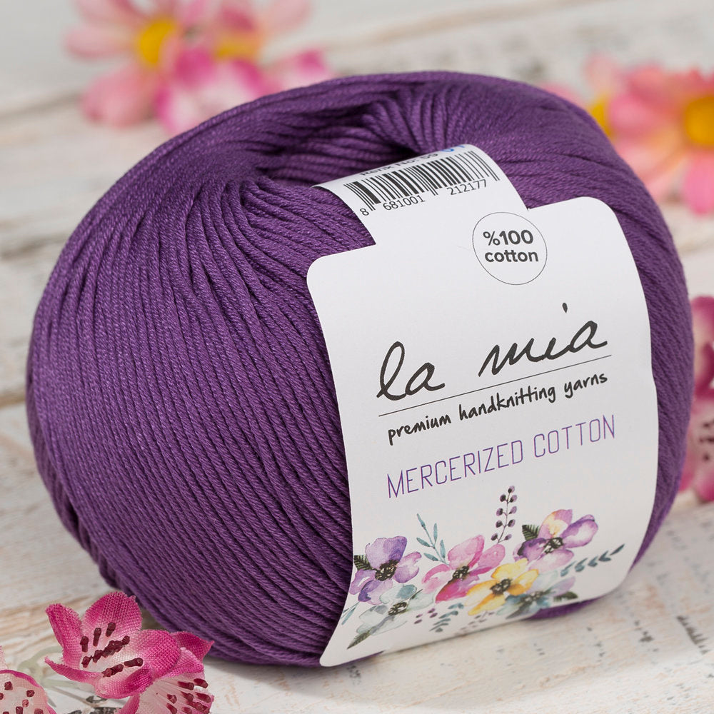 La Mia Mercerized Cotton Koyu Mor El Örgü İpi - 59